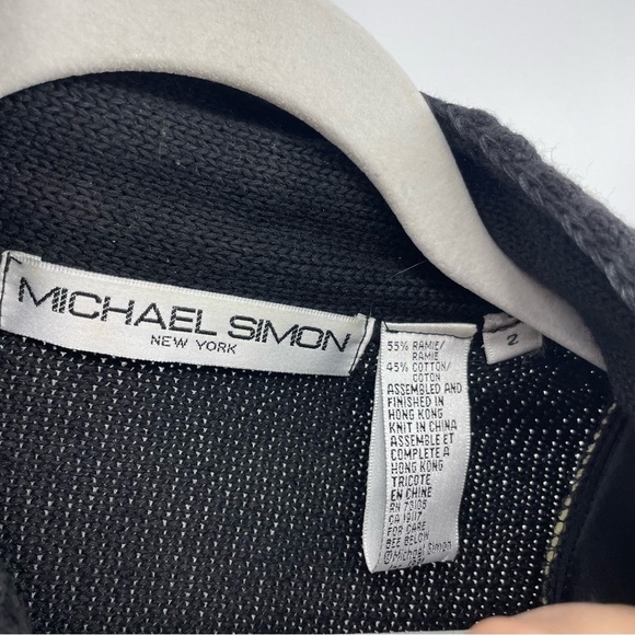 Michael Simon Charcoal Cardigan with Multicolor Patterns - Picture 2 of 5